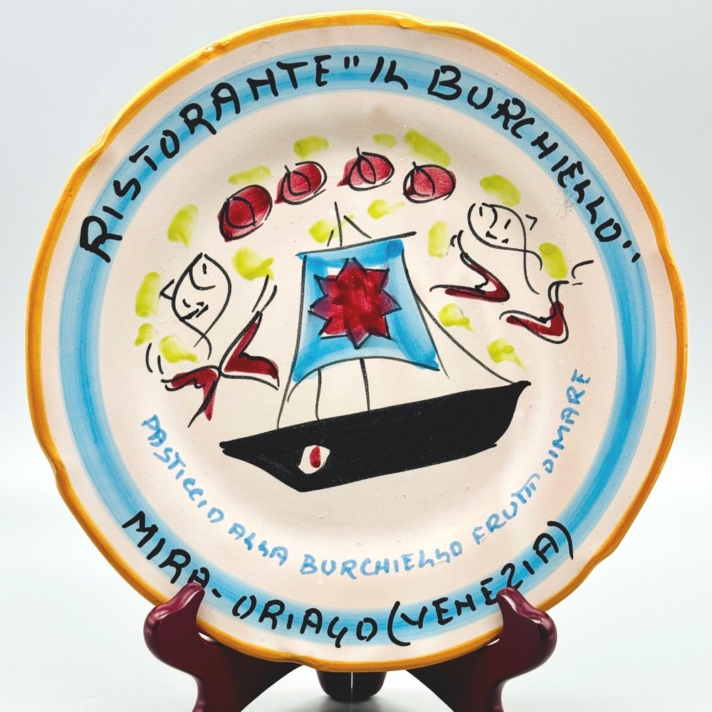 Buon Ricordo Plate Solimene Vietri Ristorante Il Burchiello Venezia Italy
